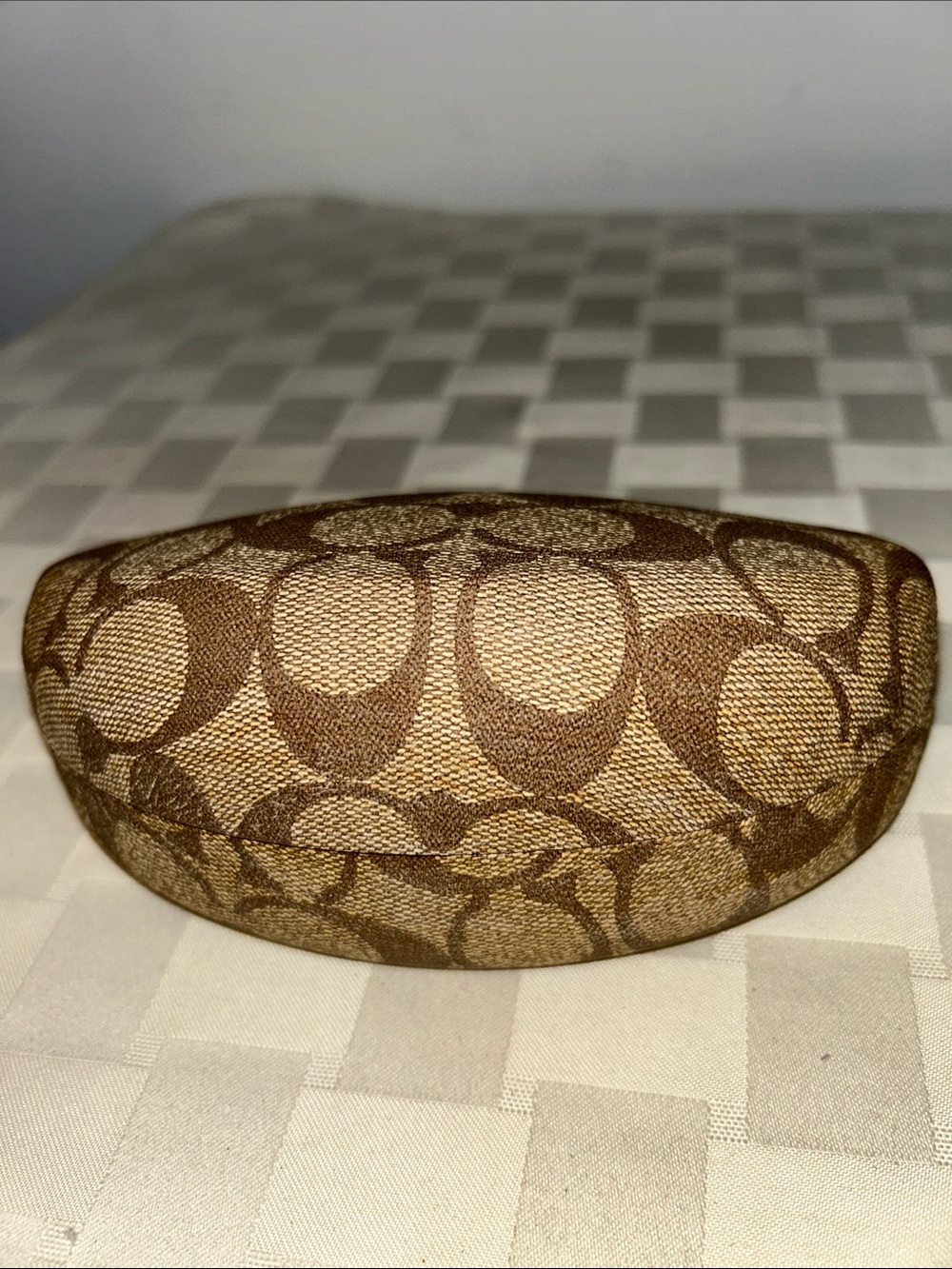 Coach Signature Hard Eyeglass Case with signature cleaning cloth